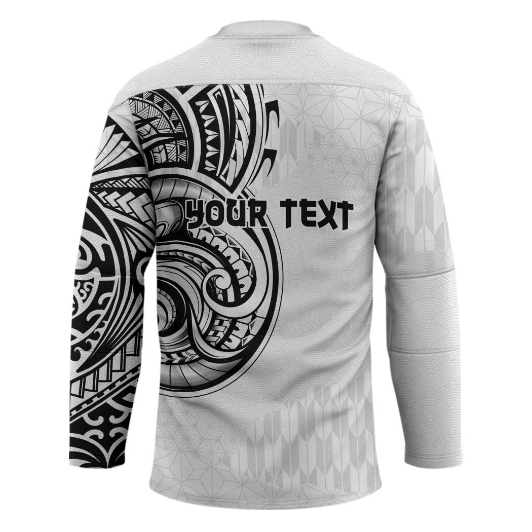 Hawaii and Japanese Culture Personalised Hockey Jersey With Polynesian Tribal Tattoo Style - Polynesian Pride