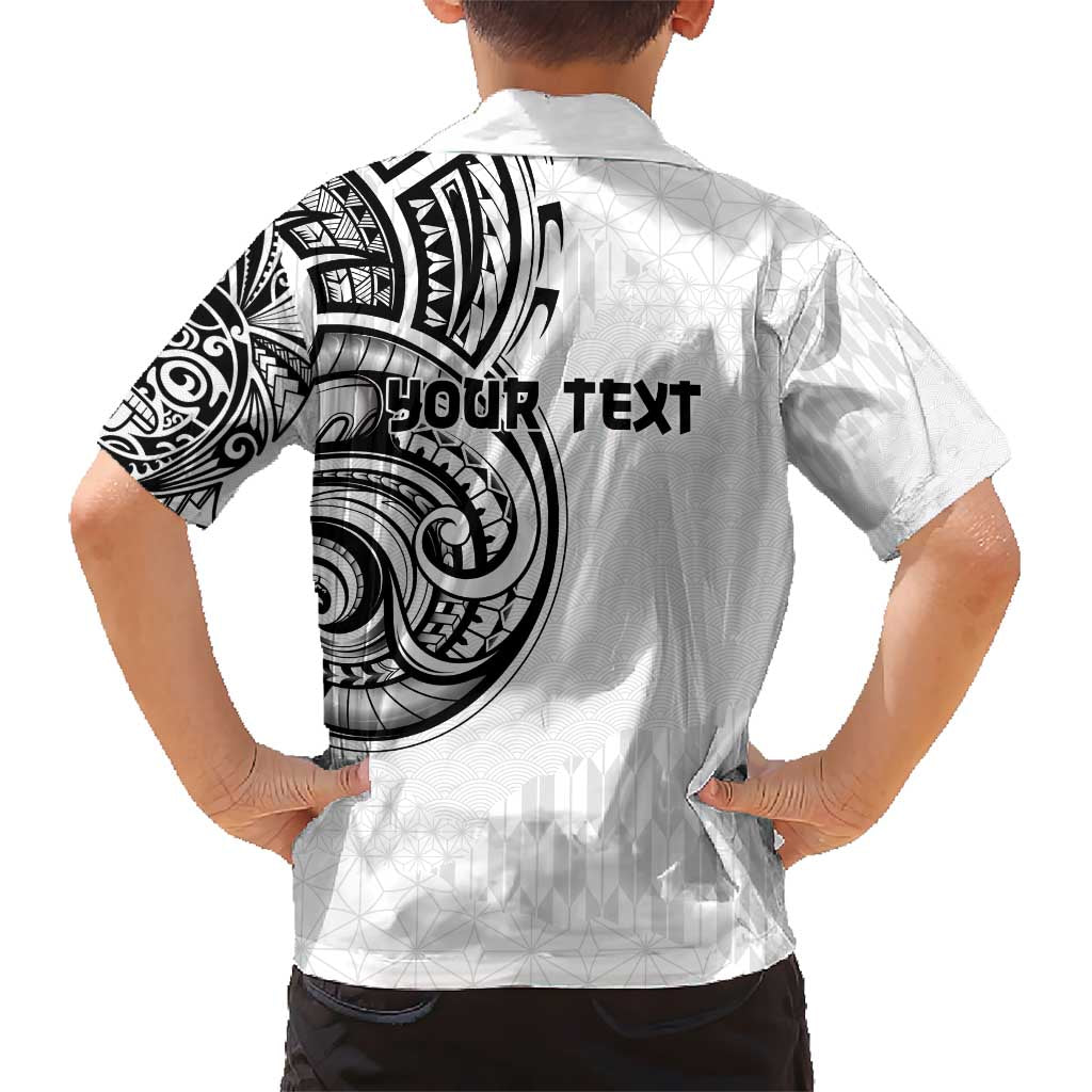 Hawaii and Japanese Culture Personalised Kid Hawaiian Shirt With Polynesian Tribal Tattoo Style LT9 - Polynesian Pride