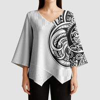 Hawaii and Japanese Culture Personalised Kimono Sleeve Blouse With Polynesian Tribal Tattoo Style - Polynesian Pride