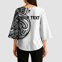 Hawaii and Japanese Culture Personalised Kimono Sleeve Blouse With Polynesian Tribal Tattoo Style - Polynesian Pride