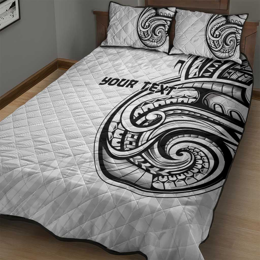 Hawaii and Japanese Culture Personalised Quilt Bed Set With Polynesian Tribal Tattoo Style