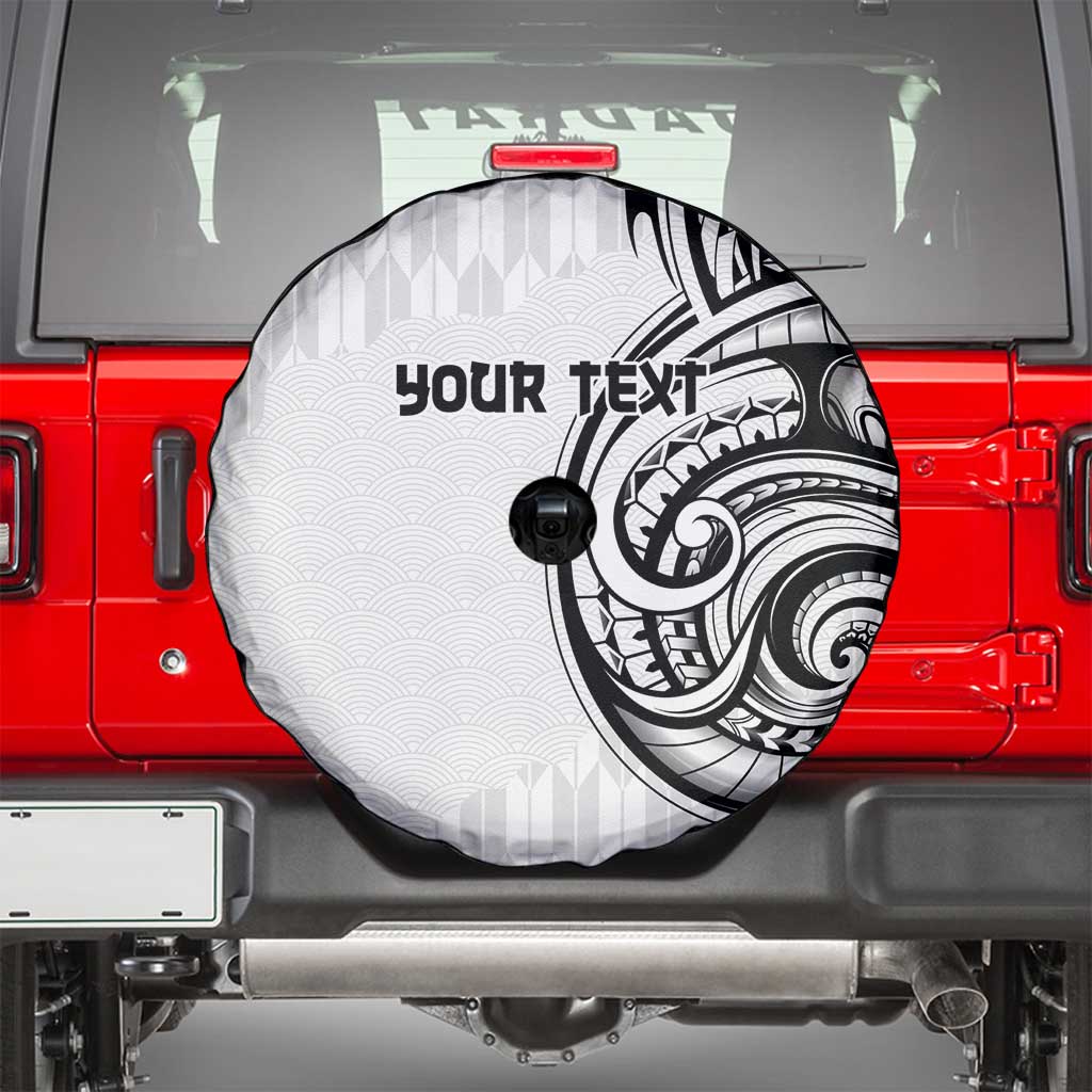 Hawaii and Japanese Culture Personalised Spare Tire Cover With Polynesian Tribal Tattoo Style