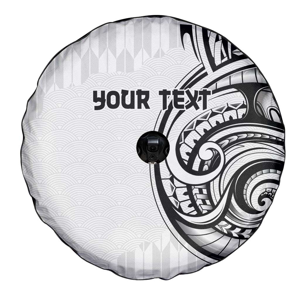 Hawaii and Japanese Culture Personalised Spare Tire Cover With Polynesian Tribal Tattoo Style