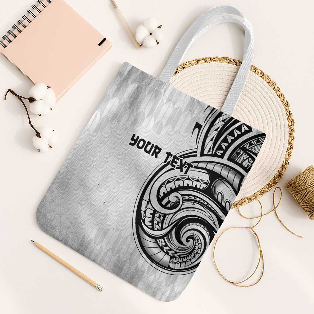 Hawaii and Japanese Culture Personalised Tote Bag With Polynesian Tribal Tattoo Style LT9 White Strap One Size White - Polynesian Pride