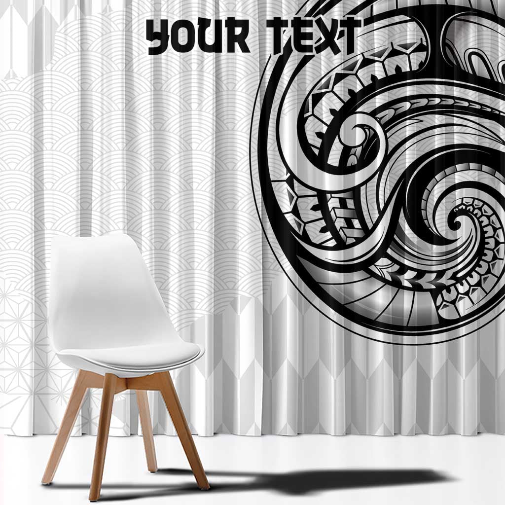 Hawaii and Japanese Culture Personalised Window Curtain With Polynesian Tribal Tattoo Style LT9 - Polynesian Pride