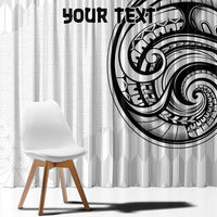 Hawaii and Japanese Culture Personalised Window Curtain With Polynesian Tribal Tattoo Style LT9 - Polynesian Pride