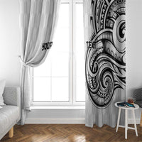 Hawaii and Japanese Culture Personalised Window Curtain With Polynesian Tribal Tattoo Style LT9 - Polynesian Pride