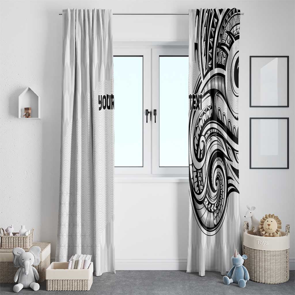 Hawaii and Japanese Culture Personalised Window Curtain With Polynesian Tribal Tattoo Style LT9 - Polynesian Pride