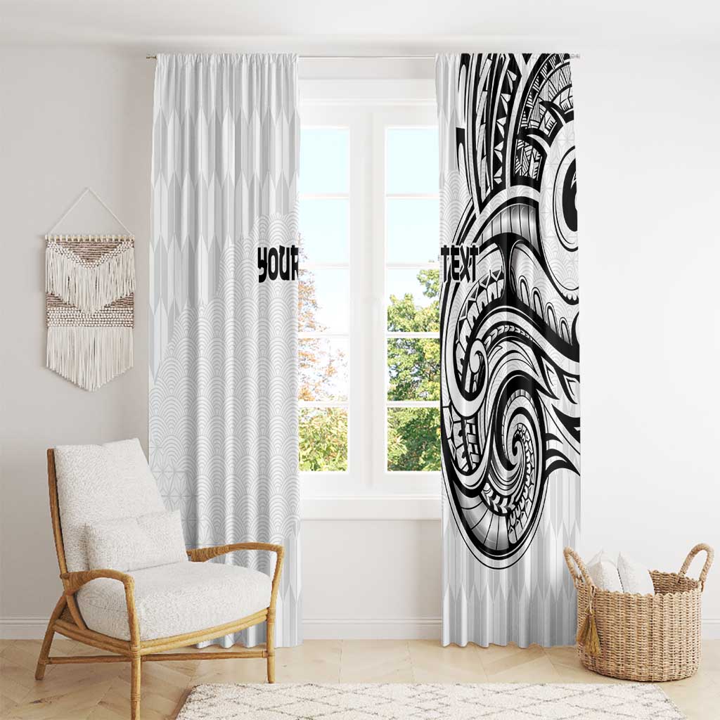 Hawaii and Japanese Culture Personalised Window Curtain With Polynesian Tribal Tattoo Style LT9 - Polynesian Pride