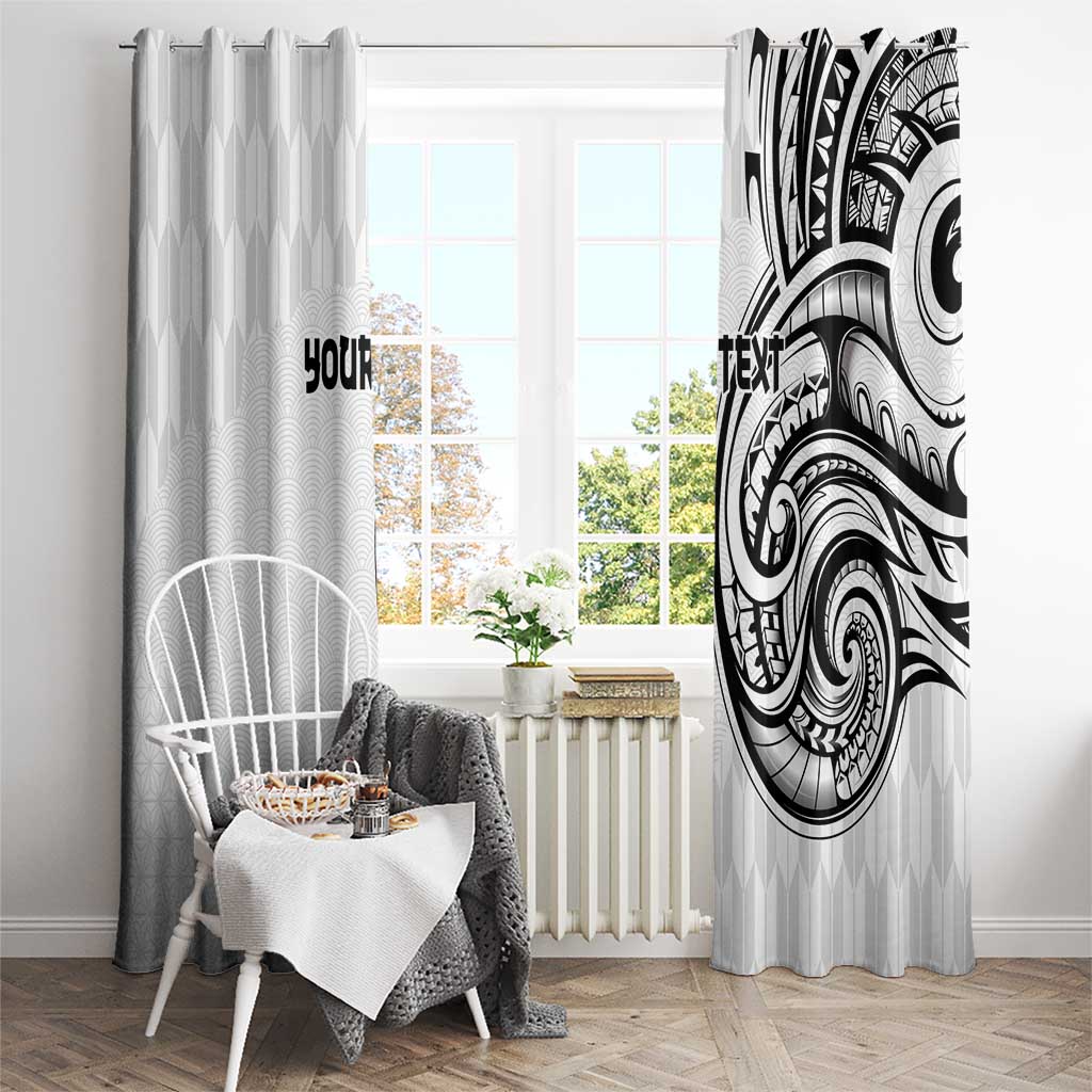 Hawaii and Japanese Culture Personalised Window Curtain With Polynesian Tribal Tattoo Style LT9 - Polynesian Pride
