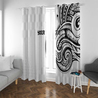 Hawaii and Japanese Culture Personalised Window Curtain With Polynesian Tribal Tattoo Style LT9 With Grommets White - Polynesian Pride