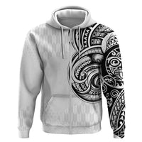 Hawaii and Japanese Culture Personalised Zip Hoodie With Polynesian Tribal Tattoo Style LT9 Zip Hoodie White - Polynesian Pride