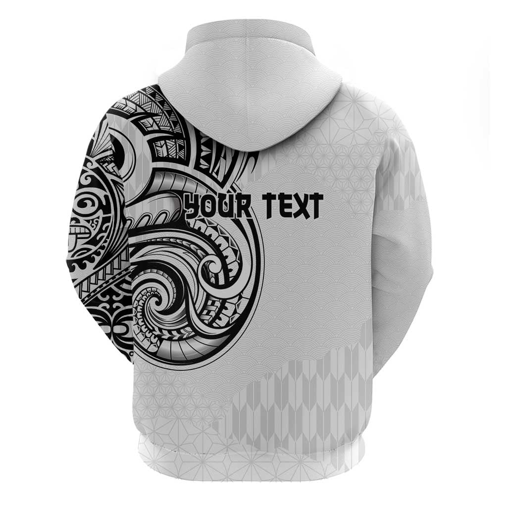 Hawaii and Japanese Culture Personalised Zip Hoodie With Polynesian Tribal Tattoo Style LT9 - Polynesian Pride