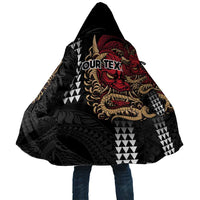 Hawaii and Japanese Oni Mask Personalised Cloak Kakau Pattern Dark Art Style - Polynesian Pride