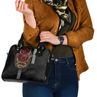 Hawaii and Japanese Oni Mask Personalised Shoulder Handbag Kakau Pattern Dark Art Style LT9 - Polynesian Pride