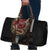 Hawaii and Japanese Oni Mask Personalised Travel Bag Kakau Pattern Dark Art Style - Polynesian Pride