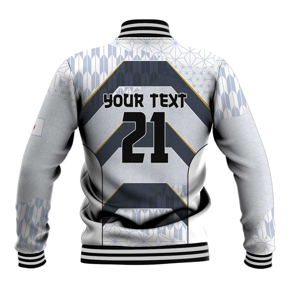 Japan Pacific Rugby 2022-23 Custom Baseball Jacket Black Sakura Japanese Wave Pattern