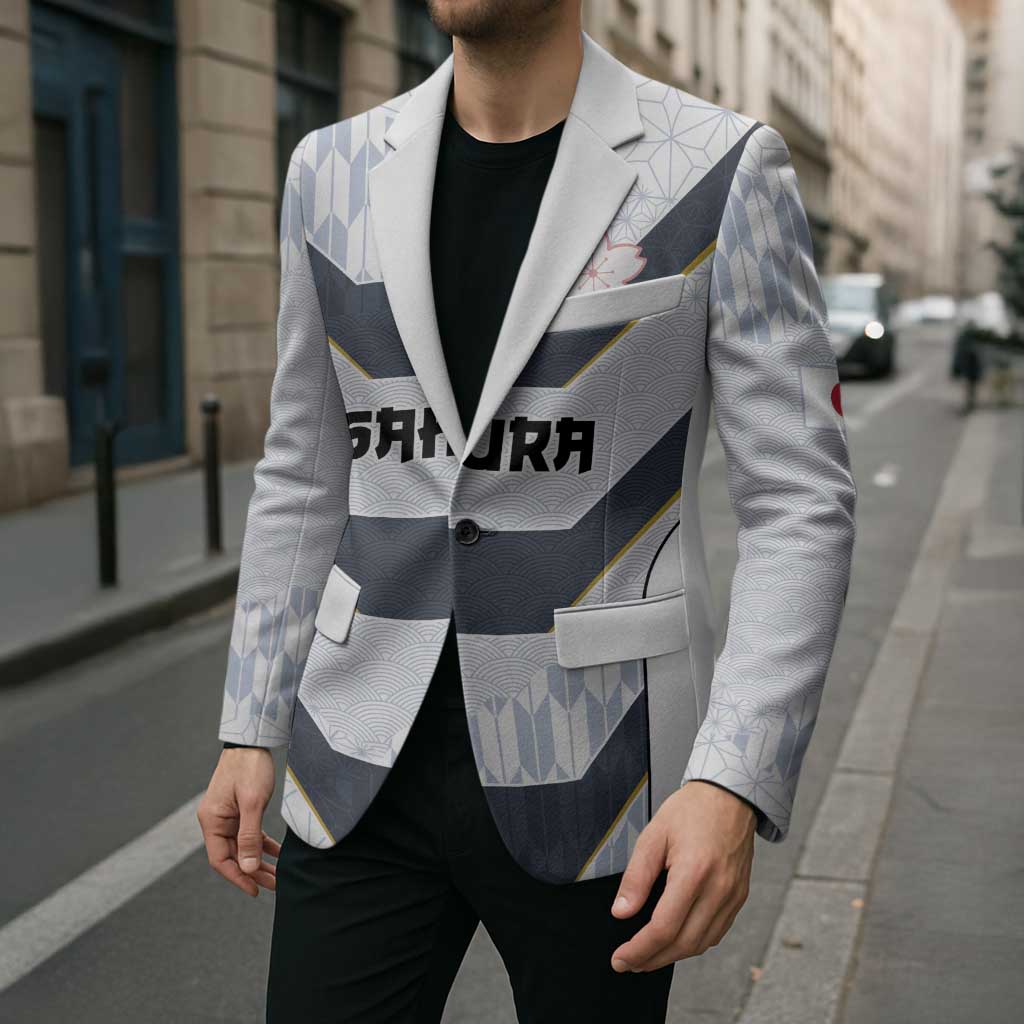 Japan Pacific Rugby 2022-23 Custom Blazer Black Sakura Japanese Wave Pattern LT9 - Polynesian Pride