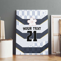 Japan Pacific Rugby 2022-23 Custom Canvas Wall Art Black Sakura Japanese Wave Pattern