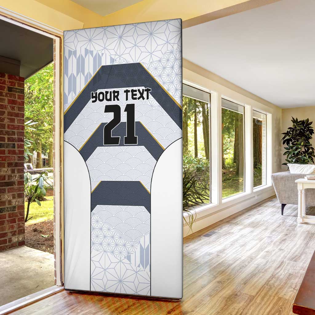 Japan Pacific Rugby 2022-23 Custom Door Cover Black Sakura Japanese Wave Pattern - Polynesian Pride