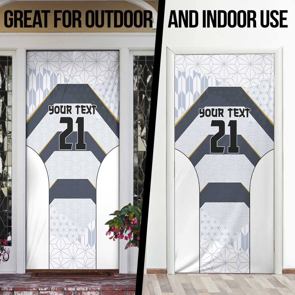 Japan Pacific Rugby 2022-23 Custom Door Cover Black Sakura Japanese Wave Pattern - Polynesian Pride