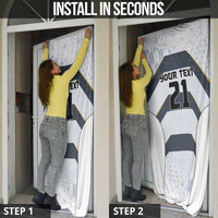 Japan Pacific Rugby 2022-23 Custom Door Cover Black Sakura Japanese Wave Pattern - Polynesian Pride