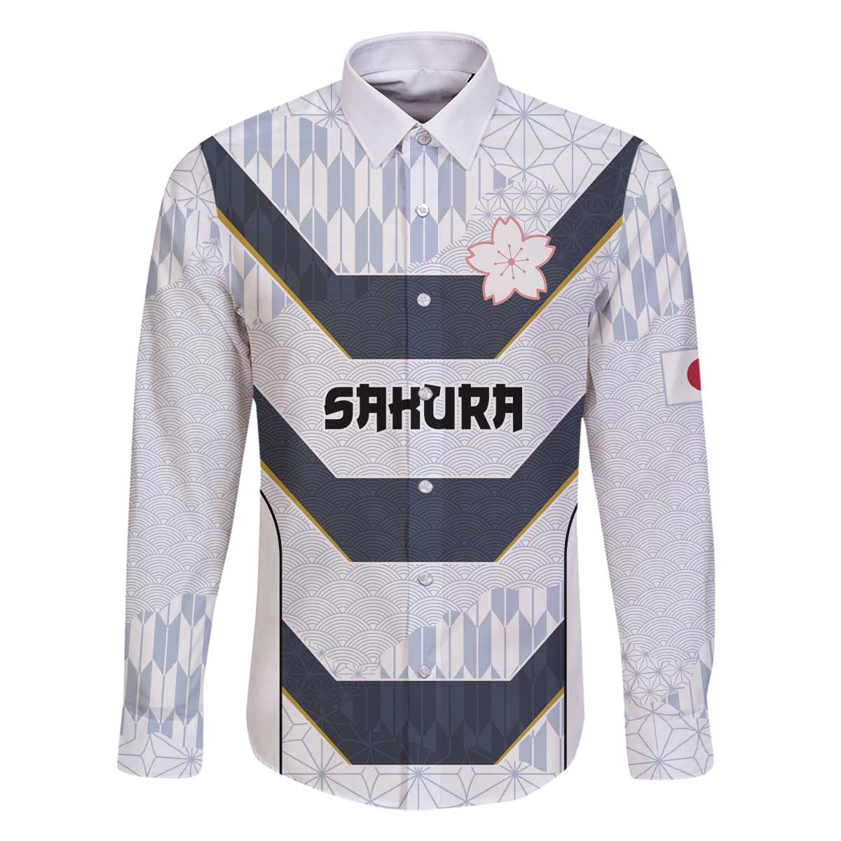 Japan Pacific Rugby 2022-23 Custom Family Matching Off The Shoulder Long Sleeve Dress and Hawaiian Shirt Black Sakura Japanese Wave Pattern