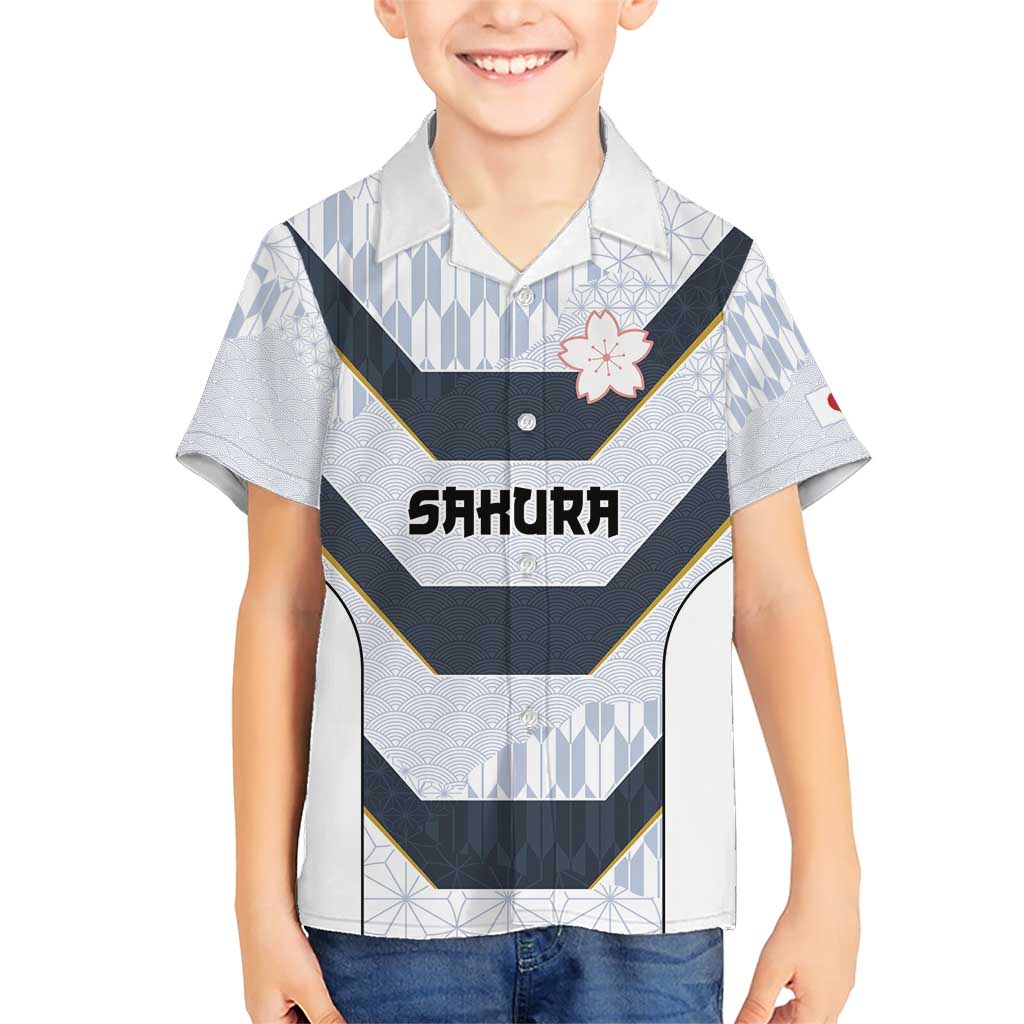 Japan Pacific Rugby 2022-23 Custom Family Matching Short Sleeve Bodycon Dress and Hawaiian Shirt Black Sakura Japanese Wave Pattern