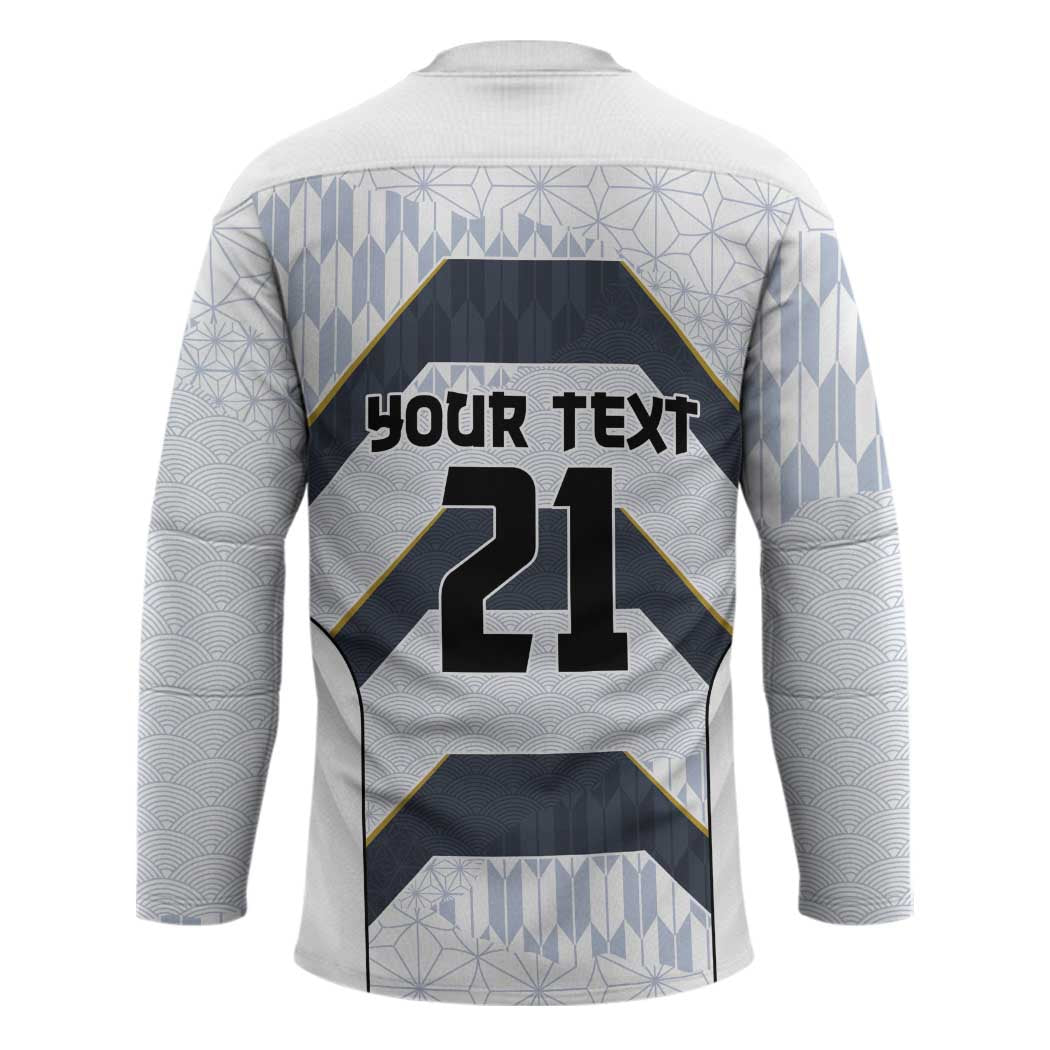 Japan Pacific Rugby 2022-23 Custom Hockey Jersey Black Sakura Japanese Wave Pattern - Polynesian Pride