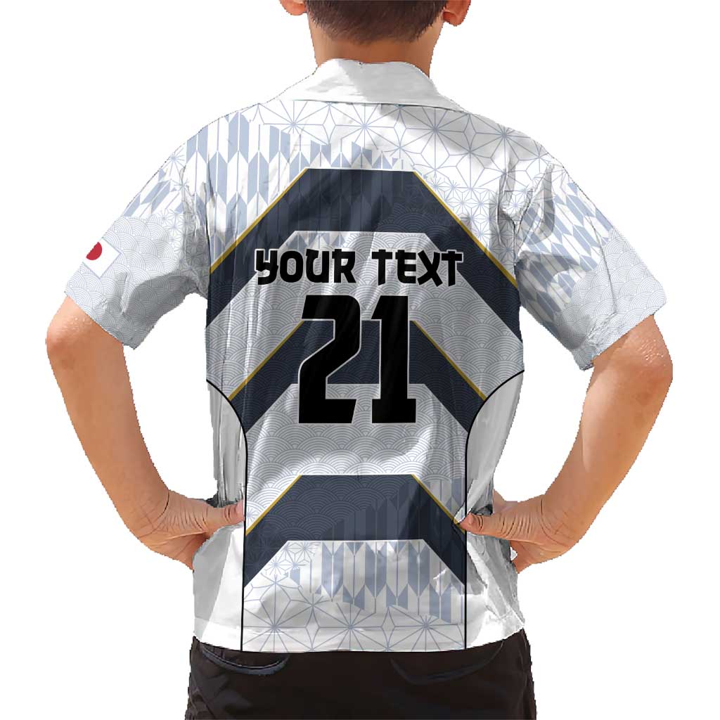 Japan Pacific Rugby 2022-23 Custom Kid Hawaiian Shirt Black Sakura Japanese Wave Pattern