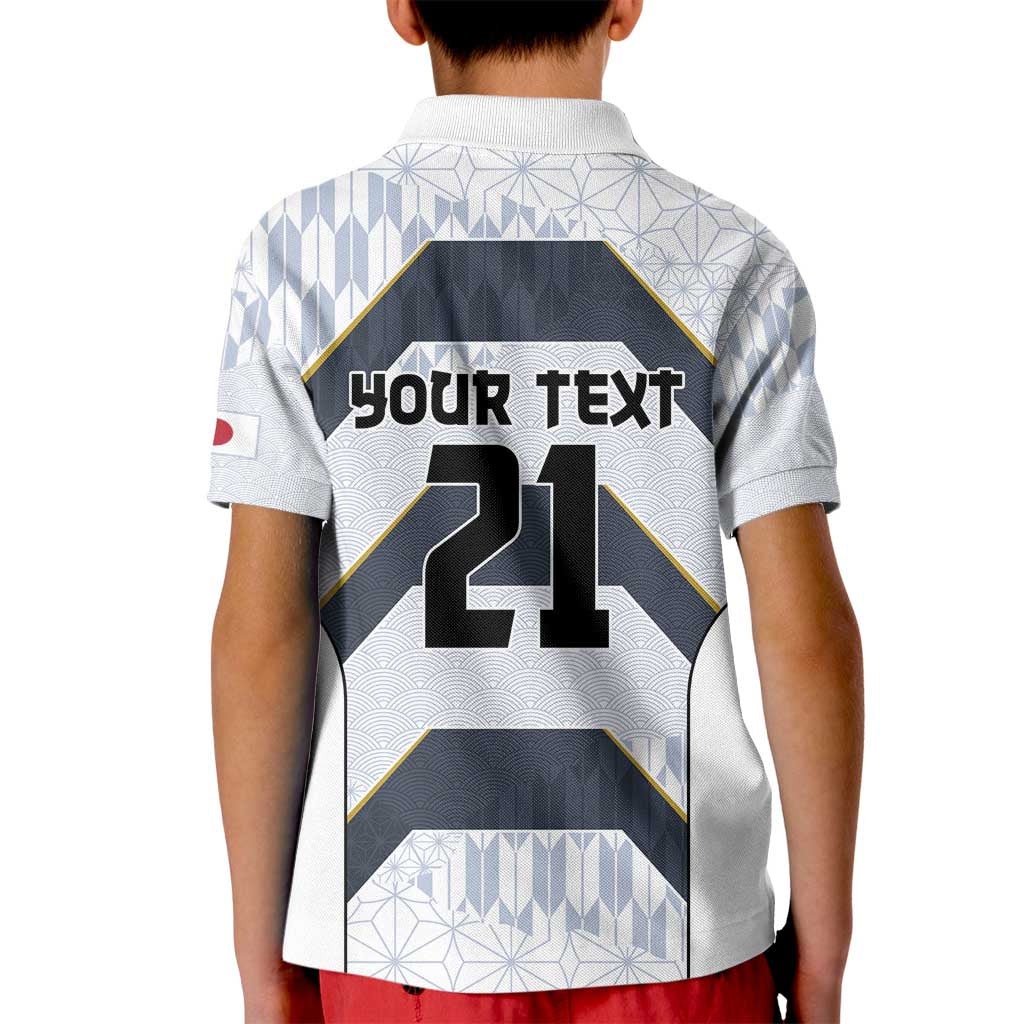 Japan Pacific Rugby 2022-23 Custom Kid Polo Shirt Black Sakura Japanese Wave Pattern