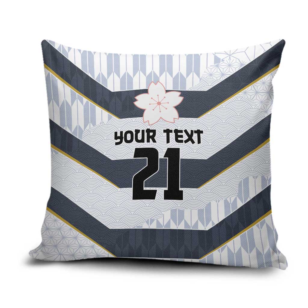 Japan Pacific Rugby 2022-23 Custom Pillow Cover Black Sakura Japanese Wave Pattern LT9 Black - Polynesian Pride