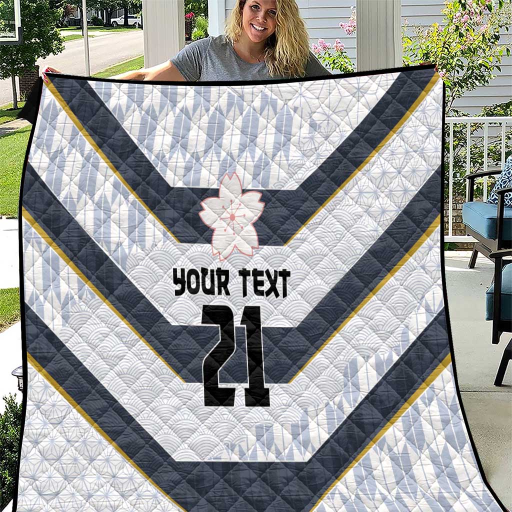 Japan Pacific Rugby 2022-23 Custom Quilt Black Sakura Japanese Wave Pattern