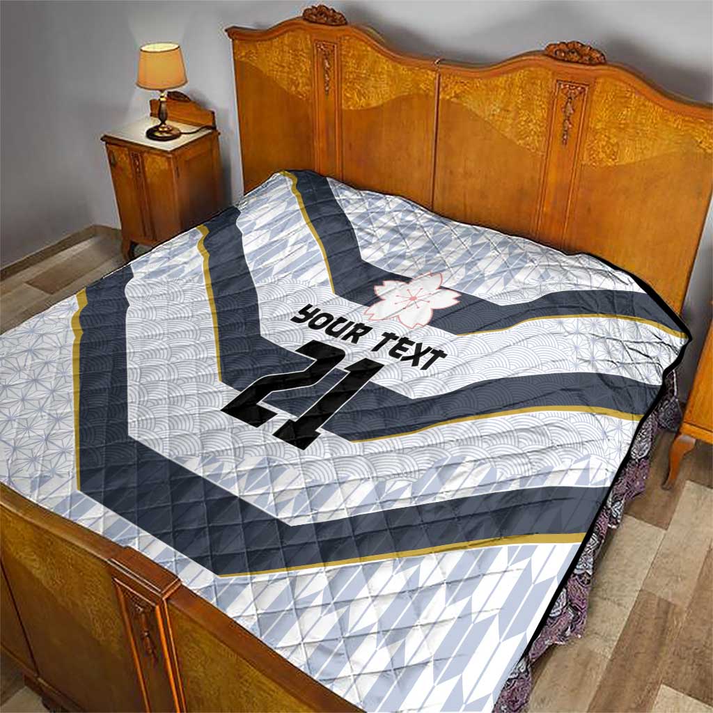 Japan Pacific Rugby 2022-23 Custom Quilt Black Sakura Japanese Wave Pattern