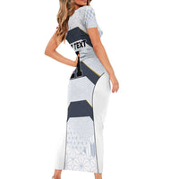 Japan Pacific Rugby 2022-23 Custom Short Sleeve Bodycon Dress Black Sakura Japanese Wave Pattern