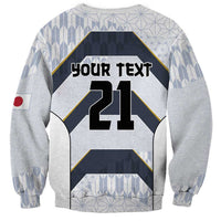 Japan Pacific Rugby 2022-23 Custom Sweatshirt Black Sakura Japanese Wave Pattern