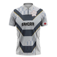 Japan Pacific Rugby 2022-23 Custom Zipper Polo Shirt Black Sakura Japanese Wave Pattern LT9 Black - Polynesian Pride