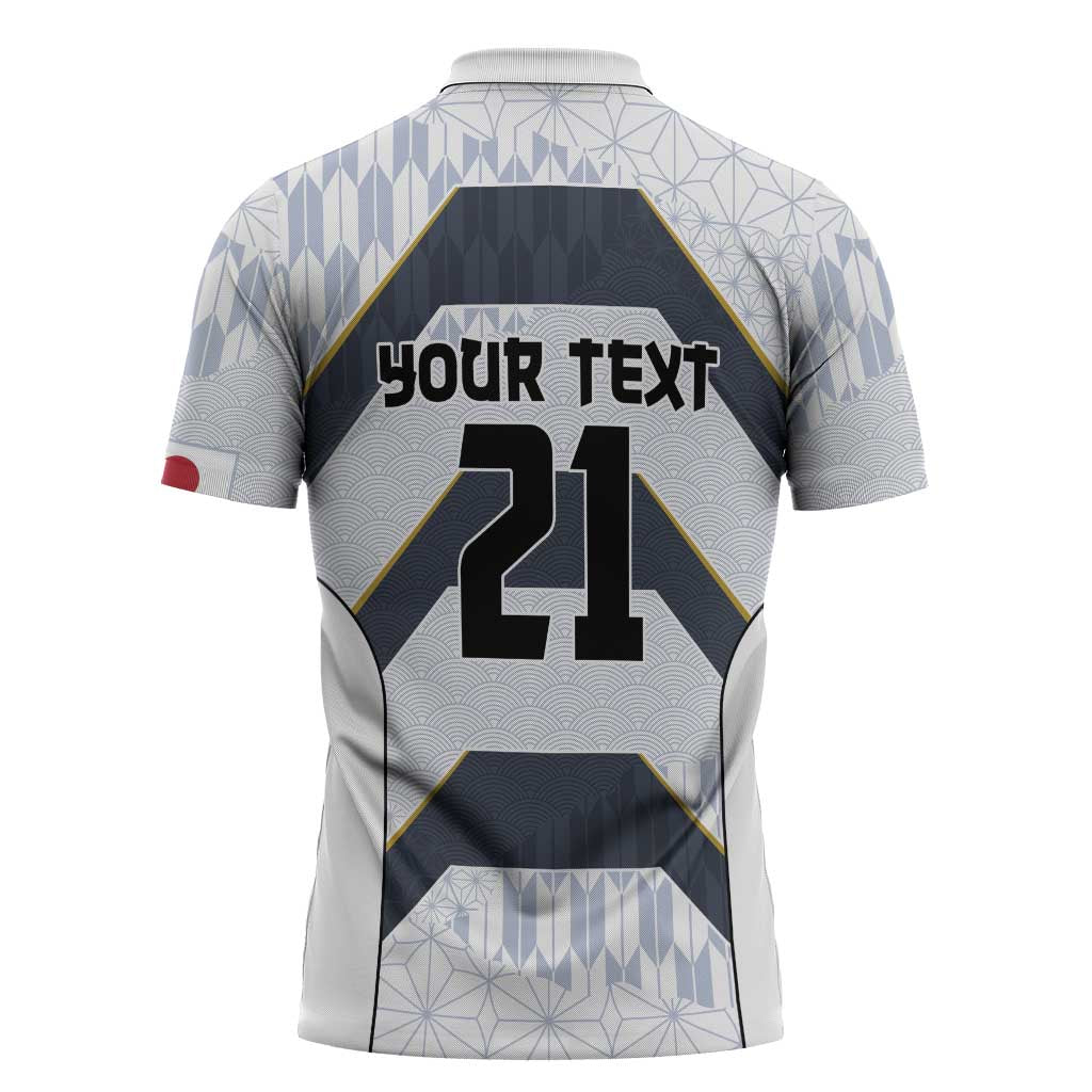 Japan Pacific Rugby 2022-23 Custom Zipper Polo Shirt Black Sakura Japanese Wave Pattern LT9 - Polynesian Pride