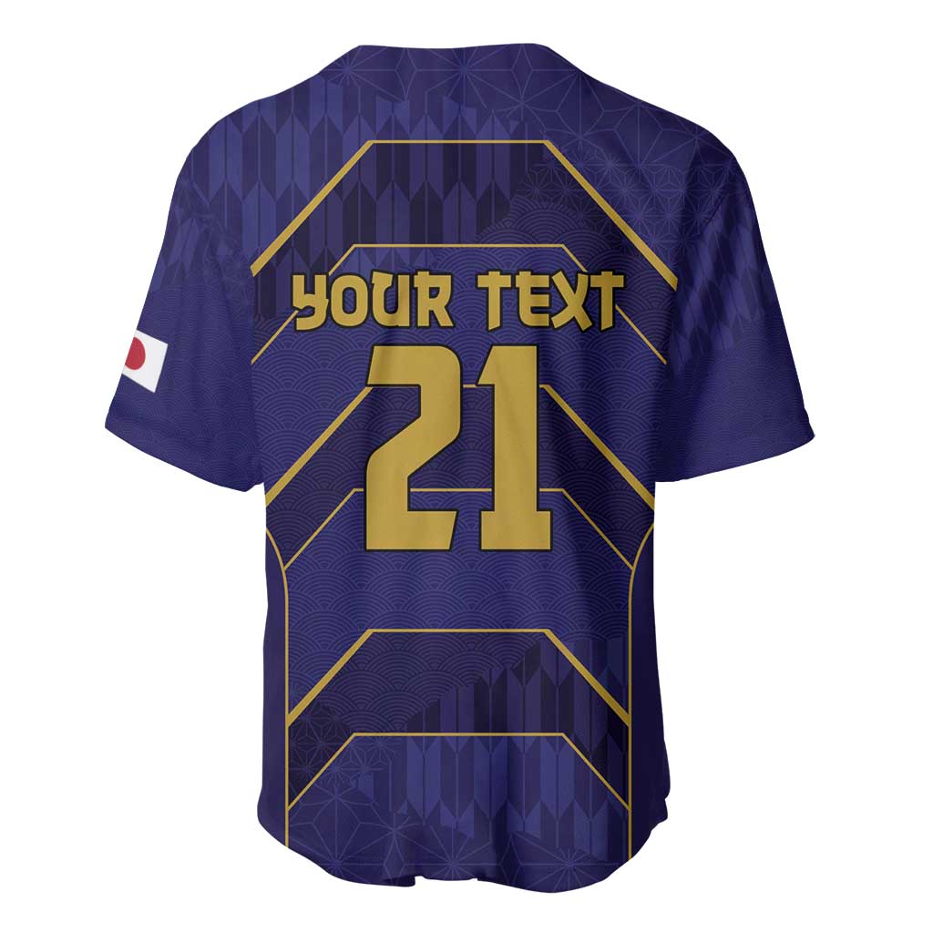 Japan Pacific Rugby 2022-23 Custom Baseball Jersey Blue Sakura Japanese Wave Pattern LT9 - Polynesian Pride