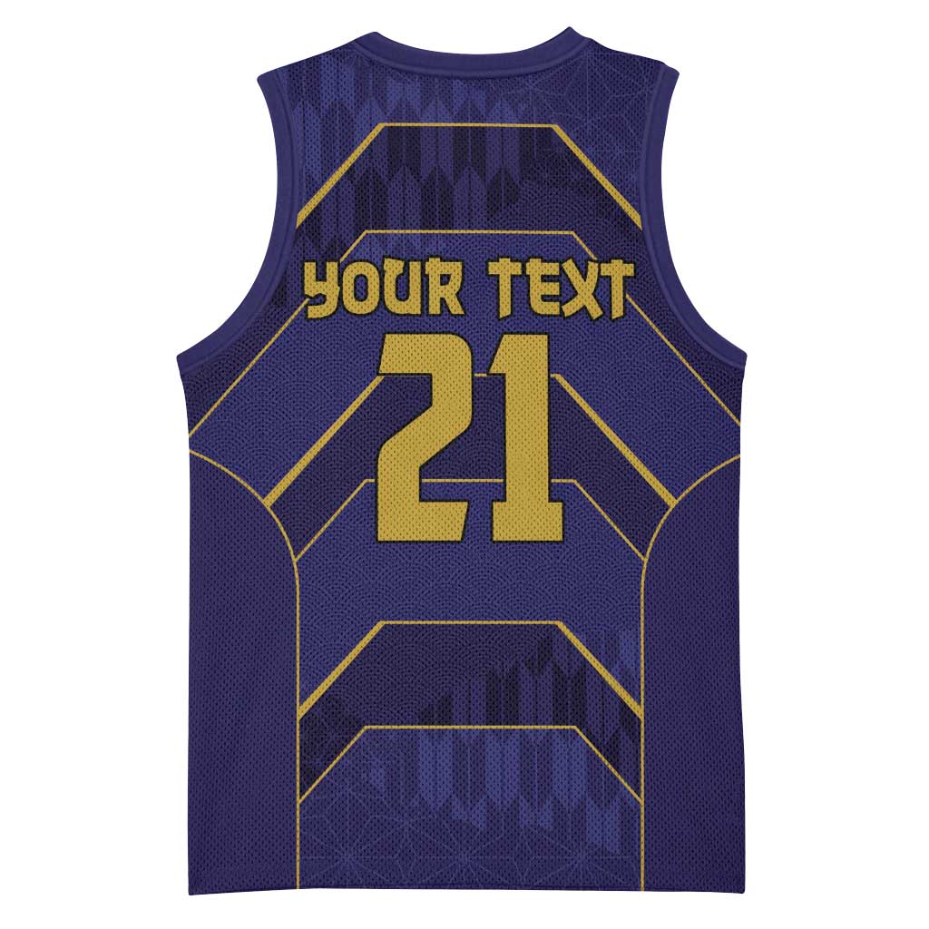 Japan Pacific Rugby 2022-23 Custom Basketball Jersey Blue Sakura Japanese Wave Pattern - Polynesian Pride