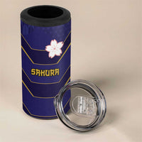 Japan Pacific Rugby 2022-23 Custom 4 in 1 Can Cooler Tumbler Blue Sakura Japanese Wave Pattern LT9 - Polynesian Pride
