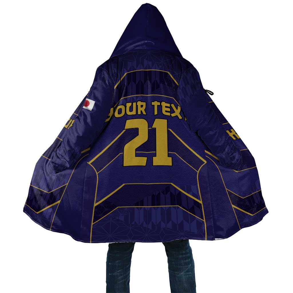 Japan Pacific Rugby 2022-23 Custom Cloak Blue Sakura Japanese Wave Pattern - Polynesian Pride