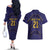 Japan Pacific Rugby 2022-23 Custom Couples Matching Off The Shoulder Long Sleeve Dress and Hawaiian Shirt Blue Sakura Japanese Wave Pattern