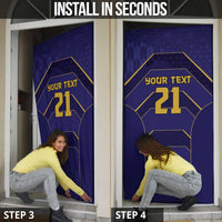 Japan Pacific Rugby 2022-23 Custom Door Cover Blue Sakura Japanese Wave Pattern - Polynesian Pride