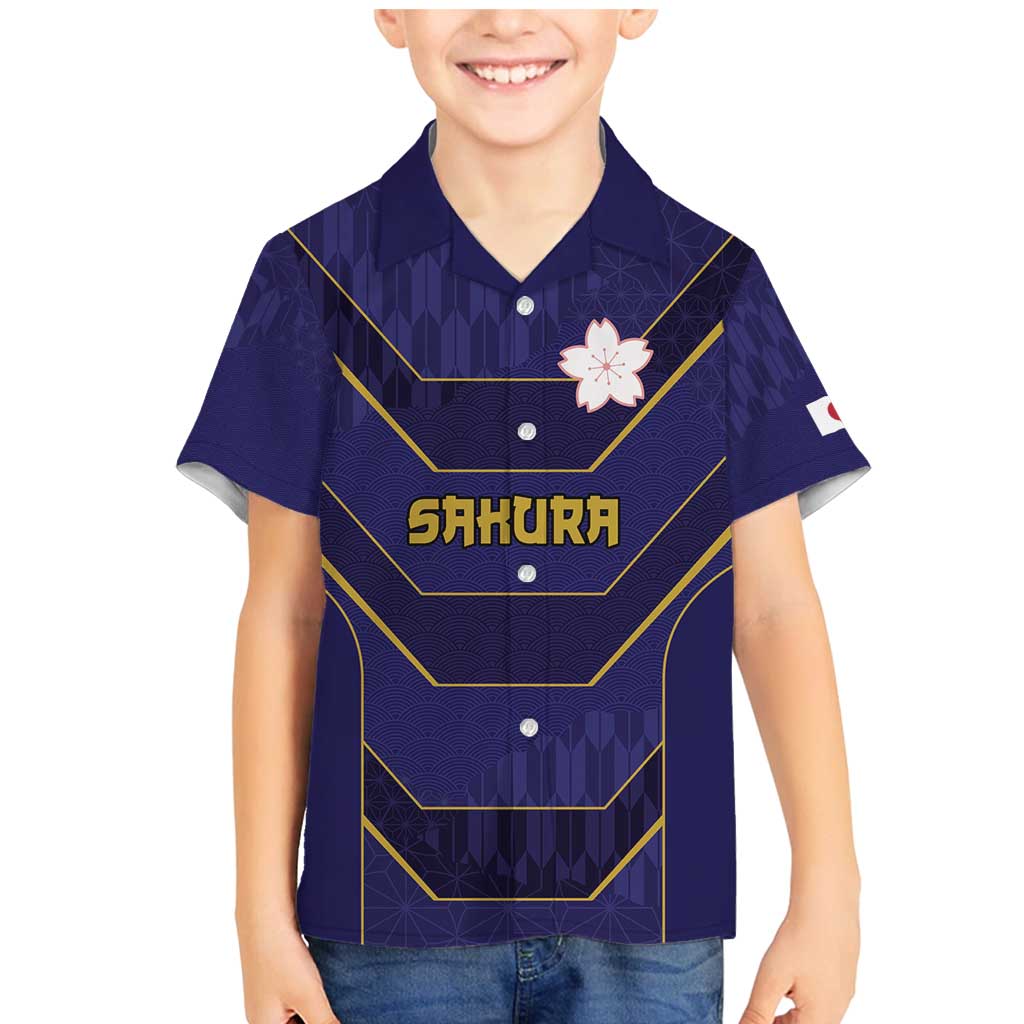 Japan Pacific Rugby 2022-23 Custom Family Matching Mermaid Dress and Hawaiian Shirt Blue Sakura Japanese Wave Pattern