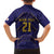 Japan Pacific Rugby 2022-23 Custom Family Matching Off The Shoulder Long Sleeve Dress and Hawaiian Shirt Blue Sakura Japanese Wave Pattern