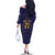 Japan Pacific Rugby 2022-23 Custom Family Matching Off The Shoulder Long Sleeve Dress and Hawaiian Shirt Blue Sakura Japanese Wave Pattern