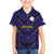 Japan Pacific Rugby 2022-23 Custom Family Matching Off The Shoulder Long Sleeve Dress and Hawaiian Shirt Blue Sakura Japanese Wave Pattern