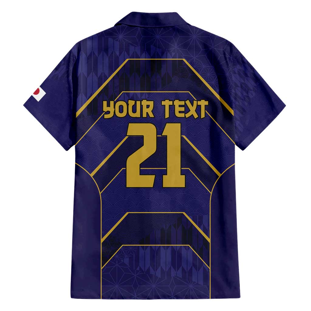 Japan Pacific Rugby 2022-23 Custom Family Matching Short Sleeve Bodycon Dress and Hawaiian Shirt Blue Sakura Japanese Wave Pattern