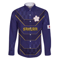 Japan Pacific Rugby 2022-23 Custom Family Matching Short Sleeve Bodycon Dress and Hawaiian Shirt Blue Sakura Japanese Wave Pattern